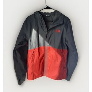 North Face DryVent Waterproof Windbreaker Hooded Jacket Gray / Red Men‎ Small